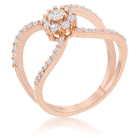 Thumbnail for Joyce 0.4ct CZ Rose Gold Delicate Floral Wrap Ring