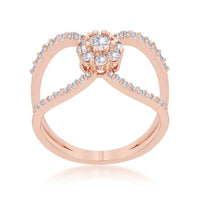 Thumbnail for Joyce 0.4ct CZ Rose Gold Delicate Floral Wrap Ring