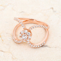Thumbnail for Joyce 0.4ct CZ Rose Gold Delicate Floral Wrap Ring