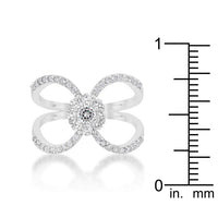 Thumbnail for Joyce 0.4ct CZ Rhodium Delicate Floral Wrap Ring