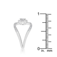 Thumbnail for Joyce 0.4ct CZ Rhodium Delicate Floral Wrap Ring