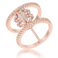 Thumbnail for Lauren 0.4ct CZ Rose Gold Delicate Clover Wrap Ring
