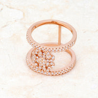 Thumbnail for Lauren 0.4ct CZ Rose Gold Delicate Clover Wrap Ring
