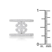 Thumbnail for Lauren 0.4ct CZ Rhodium Delicate Clover Wrap Ring