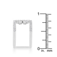 Thumbnail for Lauren 0.4ct CZ Rhodium Delicate Clover Wrap Ring