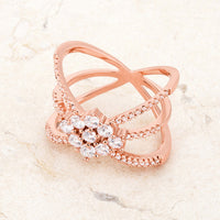 Thumbnail for Mindy 0.8ct CZ Rose Gold Delicate Triple Wrap Ring