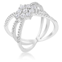 Thumbnail for Rhodium Plated Mindy 0.8ct CZ Delicate Triple Wrap Ring