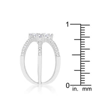 Thumbnail for Rhodium Plated Mindy 0.8ct CZ Delicate Triple Wrap Ring