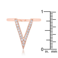 Thumbnail for Michelle 0.2ct CZ Rose Gold Delicate V-Shape Ring