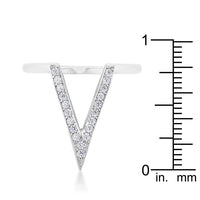 Thumbnail for Michelle 0.2ct CZ Rhodium Delicate V-Shape Ring