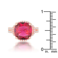 Thumbnail for Charlene 6.2ct Ruby CZ Rose Gold Classic Statement Ring