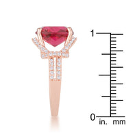 Thumbnail for Charlene 6.2ct Ruby CZ Rose Gold Classic Statement Ring