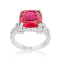 Thumbnail for Charlene 6.2ct Ruby CZ Rhodium Classic Statement Ring