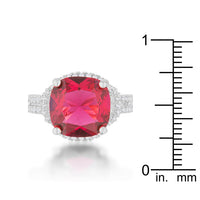 Thumbnail for Charlene 6.2ct Ruby CZ Rhodium Classic Statement Ring