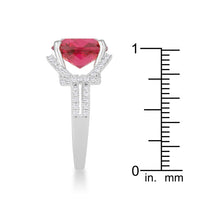 Thumbnail for Charlene 6.2ct Ruby CZ Rhodium Classic Statement Ring