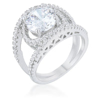 Thumbnail for Marcie 3ct CZ Rhodium Contemporary Ring