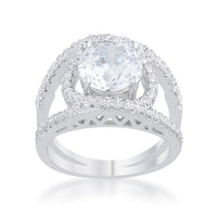Thumbnail for Marcie 3ct CZ Rhodium Contemporary Ring