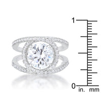Thumbnail for Marcie 3ct CZ Rhodium Contemporary Ring