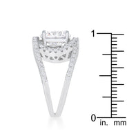 Thumbnail for Marcie 3ct CZ Rhodium Contemporary Ring