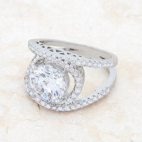 Thumbnail for Marcie 3ct CZ Rhodium Contemporary Ring