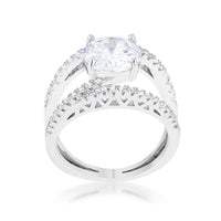 Thumbnail for Girana 3ct Clear CZ Rhodium Contemporary Ring