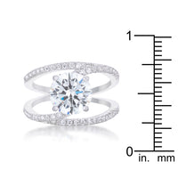 Thumbnail for Girana 3ct Clear CZ Rhodium Contemporary Ring