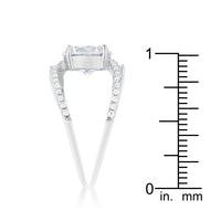 Thumbnail for Girana 3ct Clear CZ Rhodium Contemporary Ring