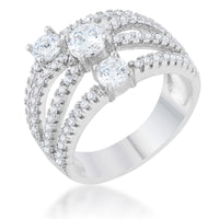 Thumbnail for Beatrice 1.8ct CZ Rhodium Statement Ring