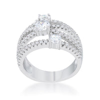Thumbnail for Beatrice 1.8ct CZ Rhodium Statement Ring
