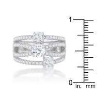 Thumbnail for Beatrice 1.8ct CZ Rhodium Statement Ring