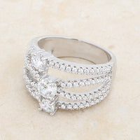 Thumbnail for Beatrice 1.8ct CZ Rhodium Statement Ring