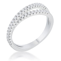 Thumbnail for Mara 0.4ct CZ Rhodium Intertwined Simple Ring
