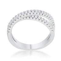 Thumbnail for Mara 0.4ct CZ Rhodium Intertwined Simple Ring