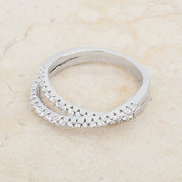 Thumbnail for Mara 0.4ct CZ Rhodium Intertwined Simple Ring
