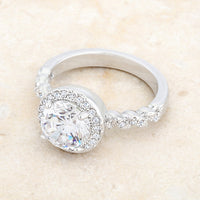 Thumbnail for Jordana 2.2ct Clear CZ Rhodium Classic Ring