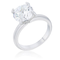 Thumbnail for Hanna 4.4ct CZ Rhodium Classic Solitaire Ring