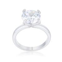 Thumbnail for Hanna 4.4ct CZ Rhodium Classic Solitaire Ring