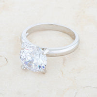 Thumbnail for Hanna 4.4ct CZ Rhodium Classic Solitaire Ring