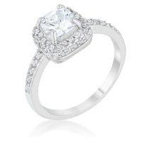 Thumbnail for Serena 1.5ct Clear CZ Rhodium Art Deco Ring