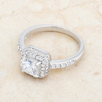 Thumbnail for Serena 1.5ct Clear CZ Rhodium Art Deco Ring