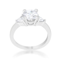 Thumbnail for Shonda 1.8ct Clear CZ Rhodium Cushion Classic Statement Ring