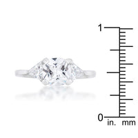 Thumbnail for Shonda 1.8ct Clear CZ Rhodium Cushion Classic Statement Ring