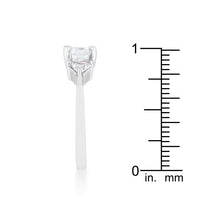 Thumbnail for Shonda 1.8ct Clear CZ Rhodium Cushion Classic Statement Ring