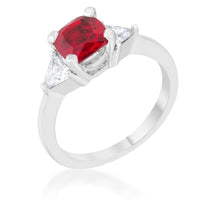 Thumbnail for Shonda 1.8ct Garnet CZ Rhodium Cushion Classic Statement Ring