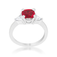 Thumbnail for Shonda 1.8ct Garnet CZ Rhodium Cushion Classic Statement Ring
