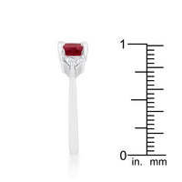 Thumbnail for Shonda 1.8ct Garnet CZ Rhodium Cushion Classic Statement Ring