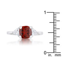 Thumbnail for Shonda 1.8ct Ruby CZ Rhodium Cushion Classic Statement Ring