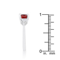 Thumbnail for Shonda 1.8ct Ruby CZ Rhodium Cushion Classic Statement Ring