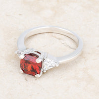 Thumbnail for Shonda 1.8ct Ruby CZ Rhodium Cushion Classic Statement Ring