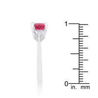 Thumbnail for Shonda 1.8ct Fuchsia CZ Rhodium Cushion Classic Statement Ring